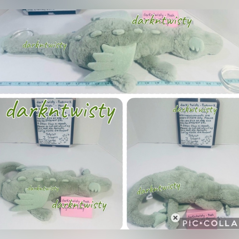 BNWT RETIRED FIRST EDITION JELLYCAT SAGE DRAGON LARGE/MEDIUM 20”-27” approx - Picture 5 of 15